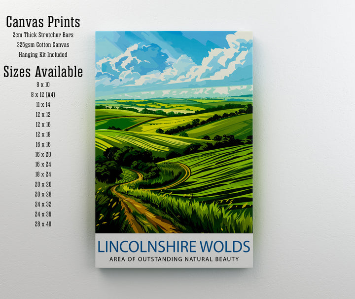 Lincolnshire Wolds Travel Print Wall Decor Wall Art Lincolnshire Wolds Wall Hanging Home Décor Lincolnshire Wolds Gift Art Lovers England